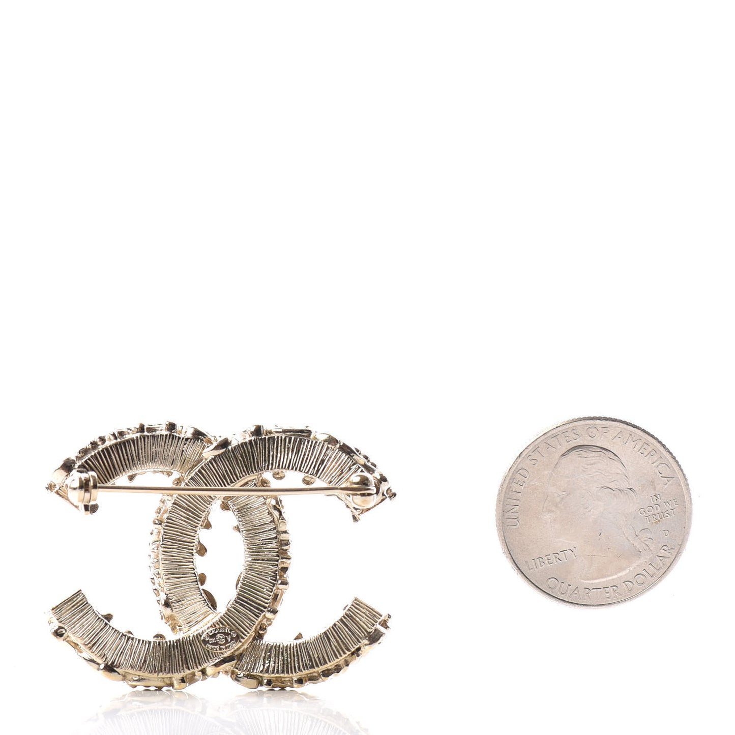 Enamel CC Baroque Brooch Black Gold