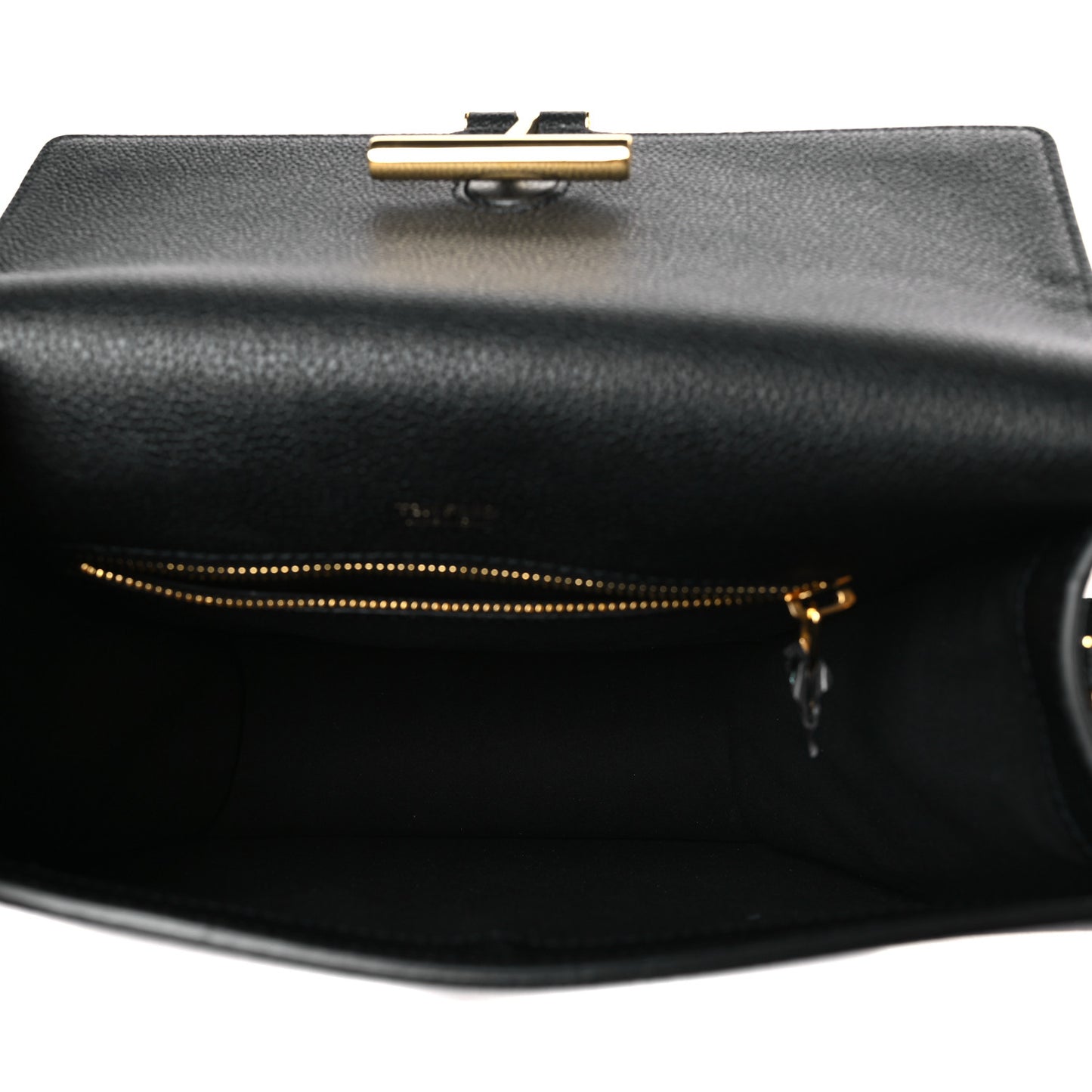Calfskin Small T Clasp Tara Crossbody Bag Black
