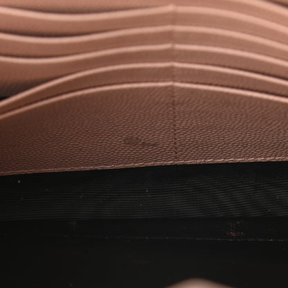 Saint Laurent Grain De Poudre Matelasse Chevron Monogram Chain Wallet Pale Pink 11 of 12