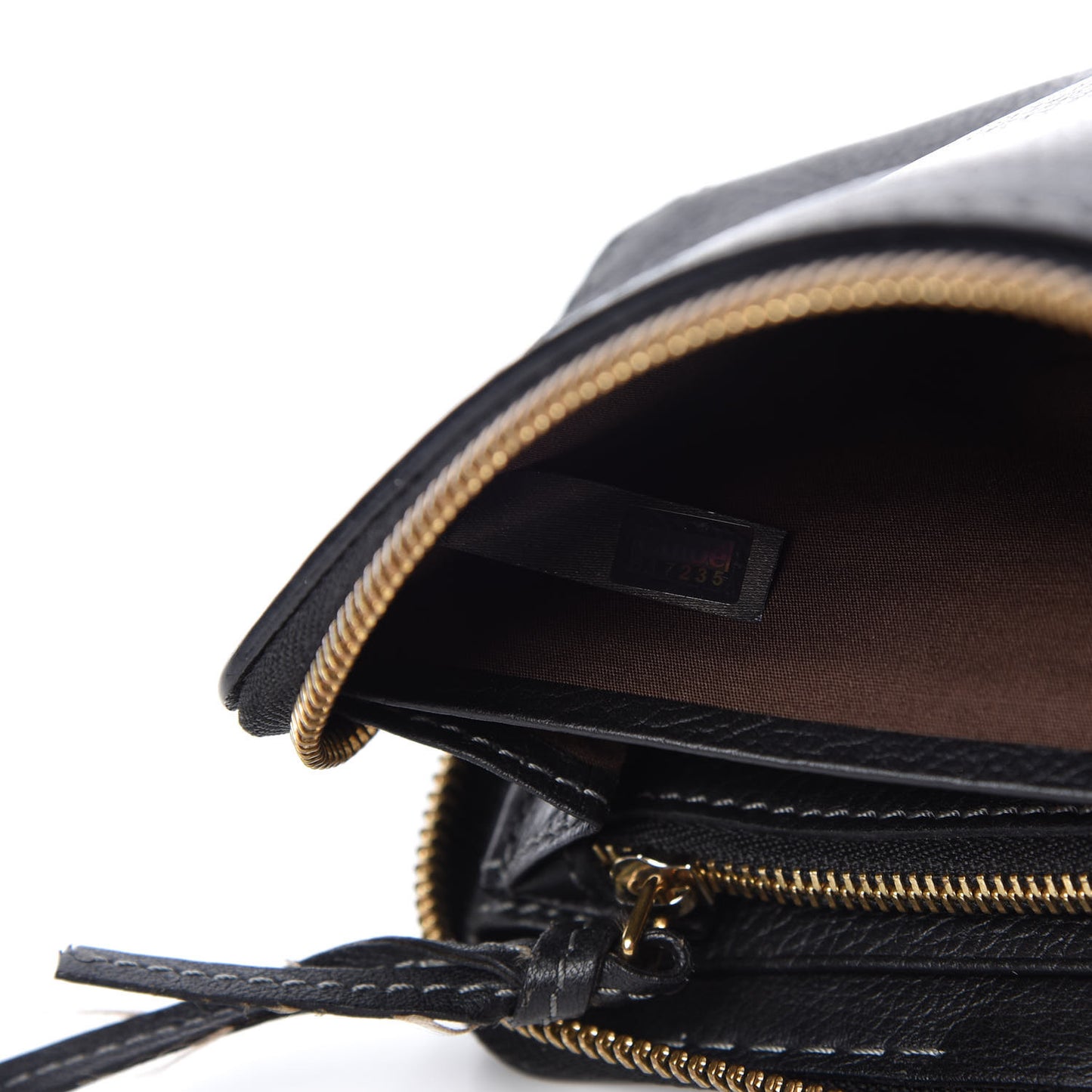 Grained Calfskin Marcie Long Zip Around Wallet Black