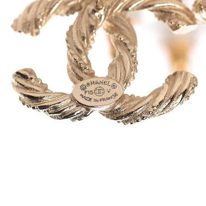 Chanel Crystal Twisted CC Earrings Gold 3 of 5