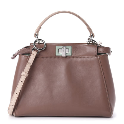 Fendi Nappa Colorblock Mini Peekaboo Iconic Satchel English Rose Plaster Oxigen 1 of 12