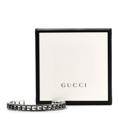Gucci Sterling Silver Narrow Square G Motif Cuff Bracelet 5 of 5