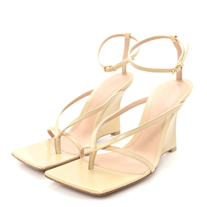 Bottega Veneta Lambskin Stretch Lounge Wedge Sandals 36 Cane Sugar 4 of 9