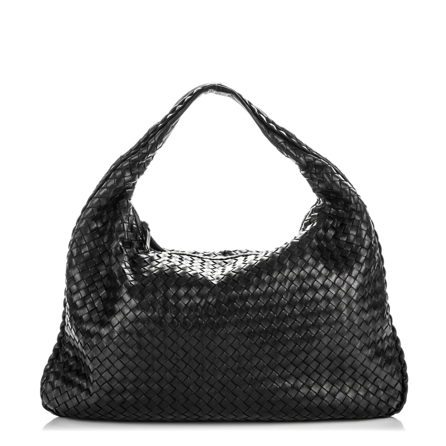 Nappa Intrecciato Large Veneta Hobo Nero Black