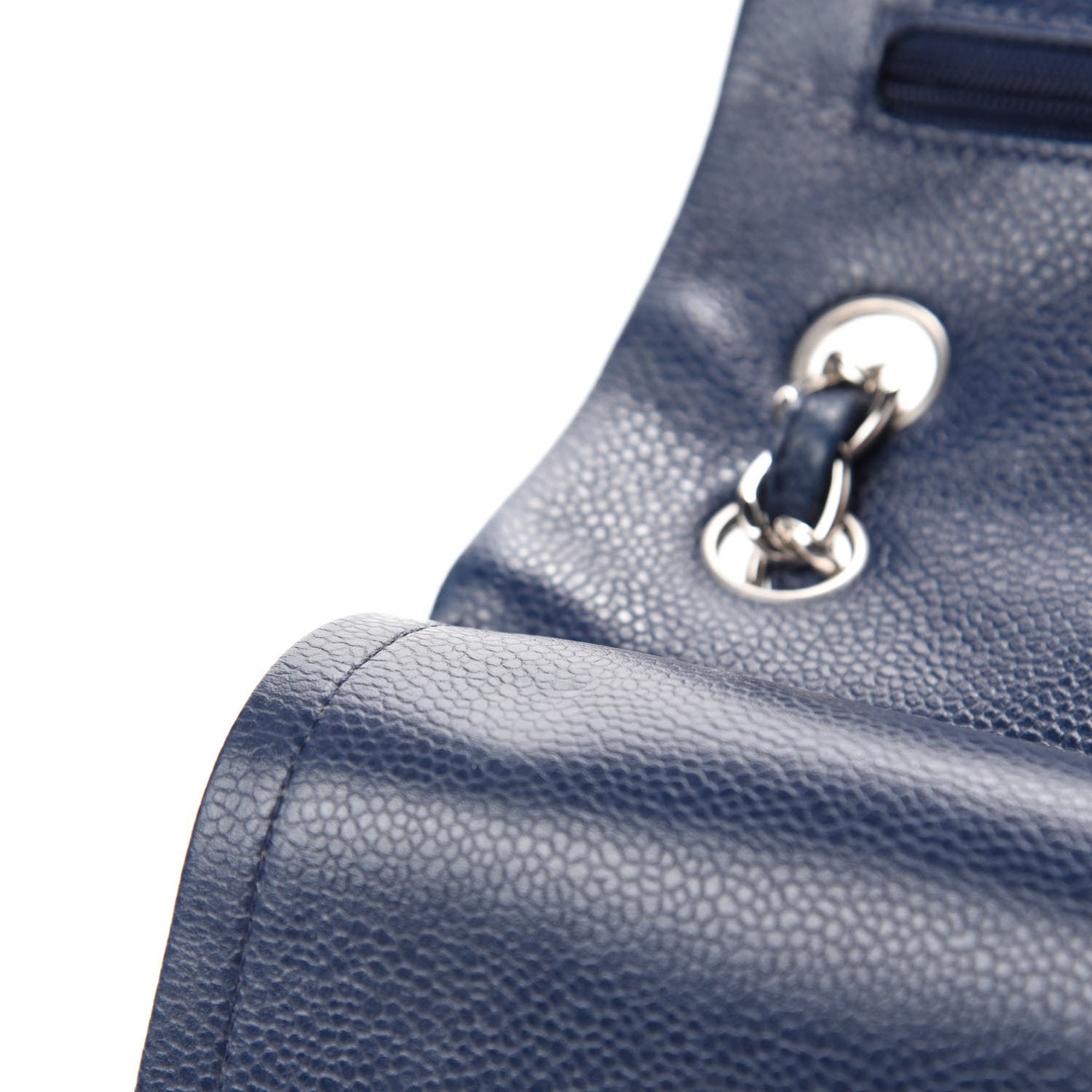 Chanel Caviar Quilted Jumbo Double Flap Dark Blue 8 of 13
