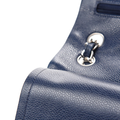 Chanel Caviar Quilted Jumbo Double Flap Dark Blue 8 of 13