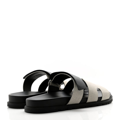 Hermes Toile De Coton Veau Lisse Mens Chypre Sandals 42 Prunoir 4 of 9
