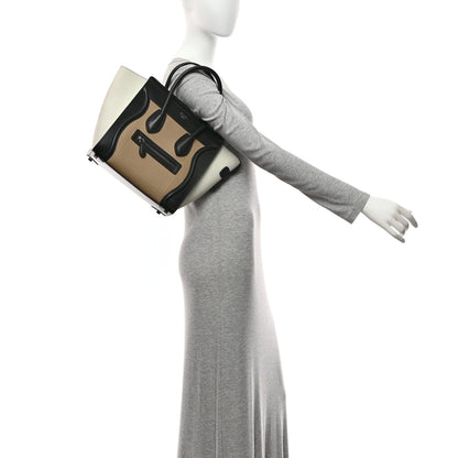 Celine Bullhide Drummed Calfskin Micro Tri-Color Luggage Antarctic 2 of 12