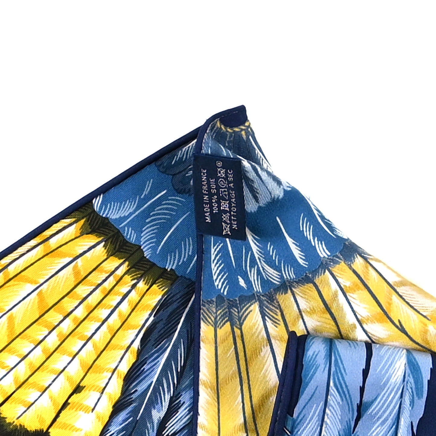 Silk Brazil Giant Triangle Scarf Bleu Nuit Jaune