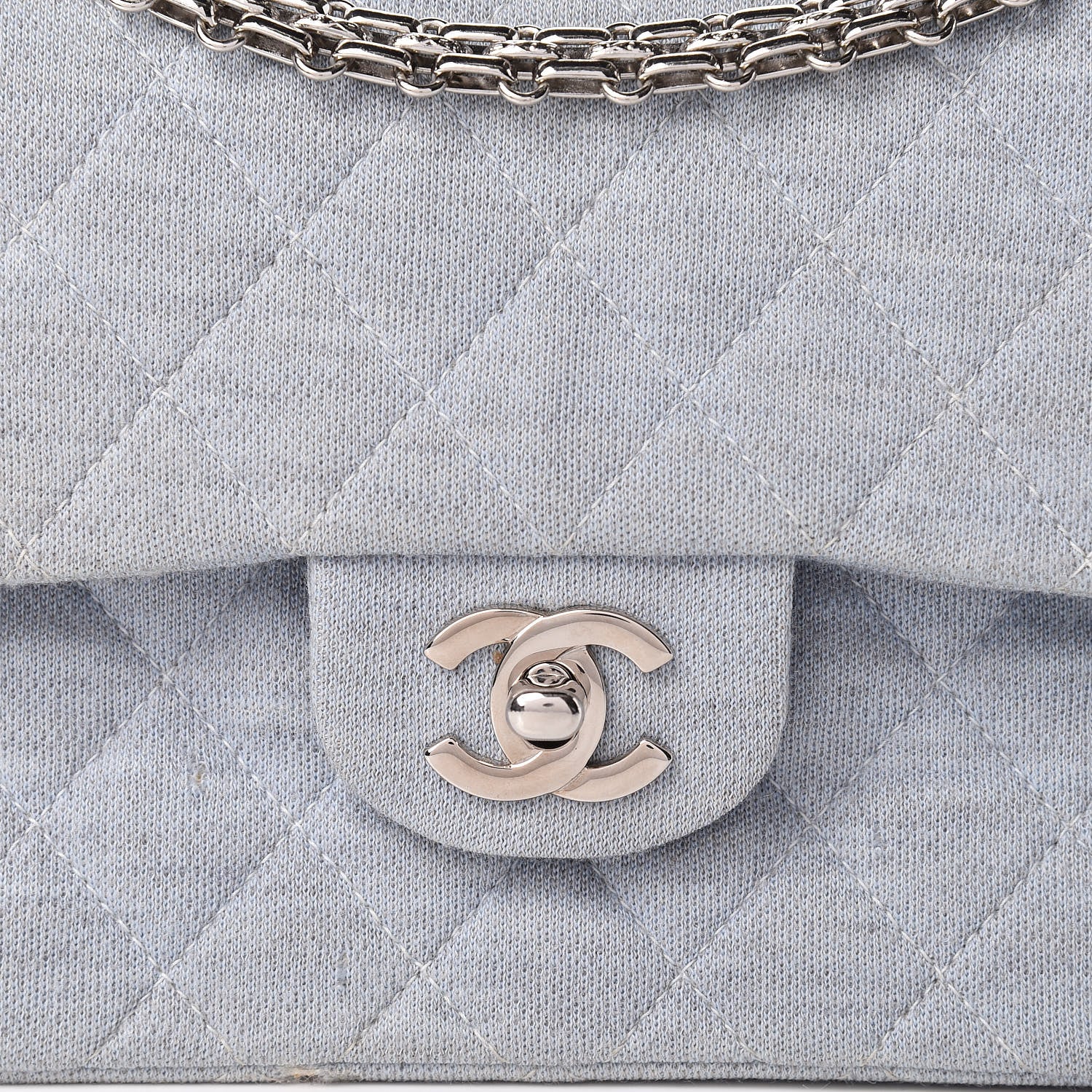 Chanel Jersey Quilted Small Double Flap Blue 16 of 20