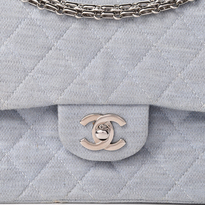 Chanel Jersey Quilted Small Double Flap Blue 16 of 20