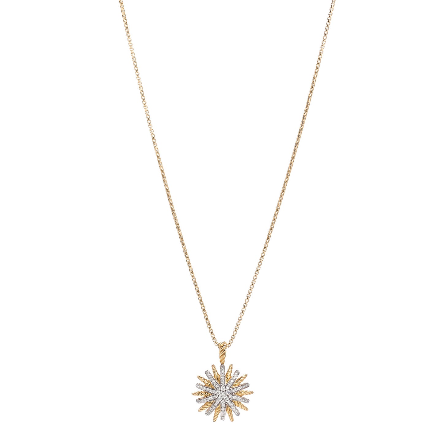 18K Yellow Gold Diamond Starburst Constellation Necklace