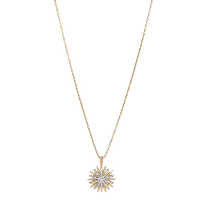 David Yurman 18K Yellow Gold Diamond Starburst Constellation Necklace 1 of 5