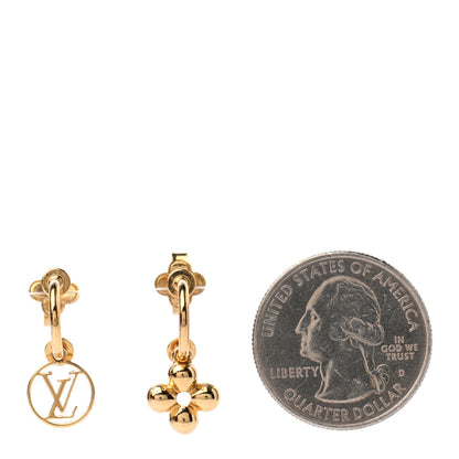Louis Vuitton Brass Blooming Earrings Gold 2 of 5