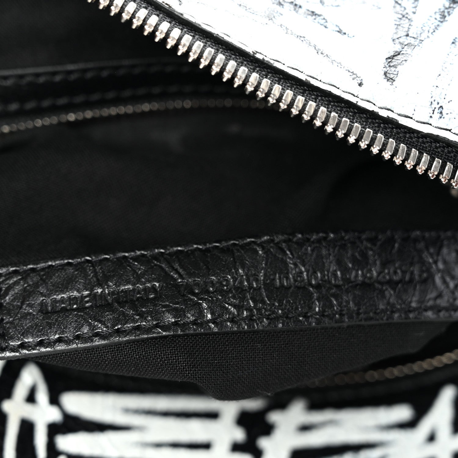 Balenciaga Agneau Arena Graffiti Neo Cagole Handbag XS Black White 8 of 11