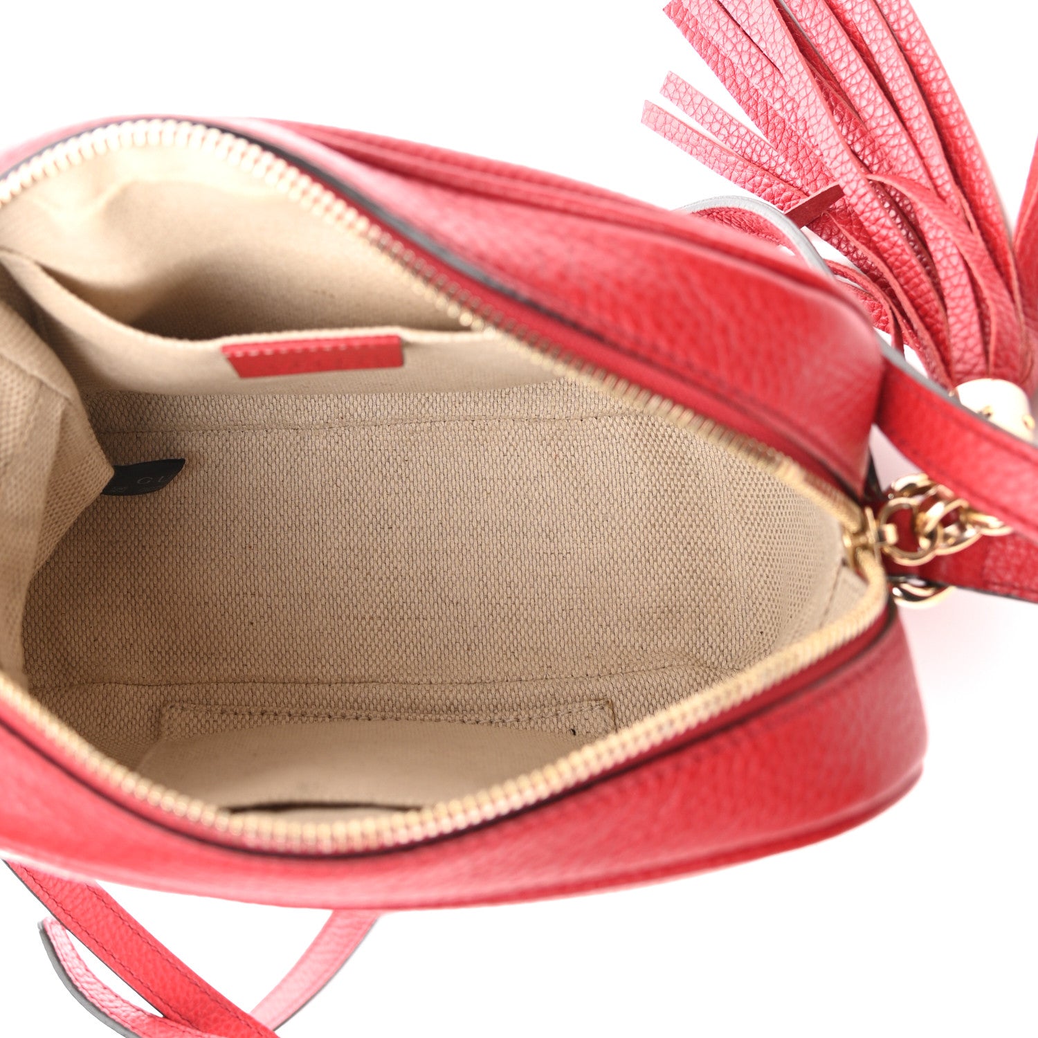 Gucci Pebbled Calfskin Small Soho Disco Bag Tabasco Red 5 of 11