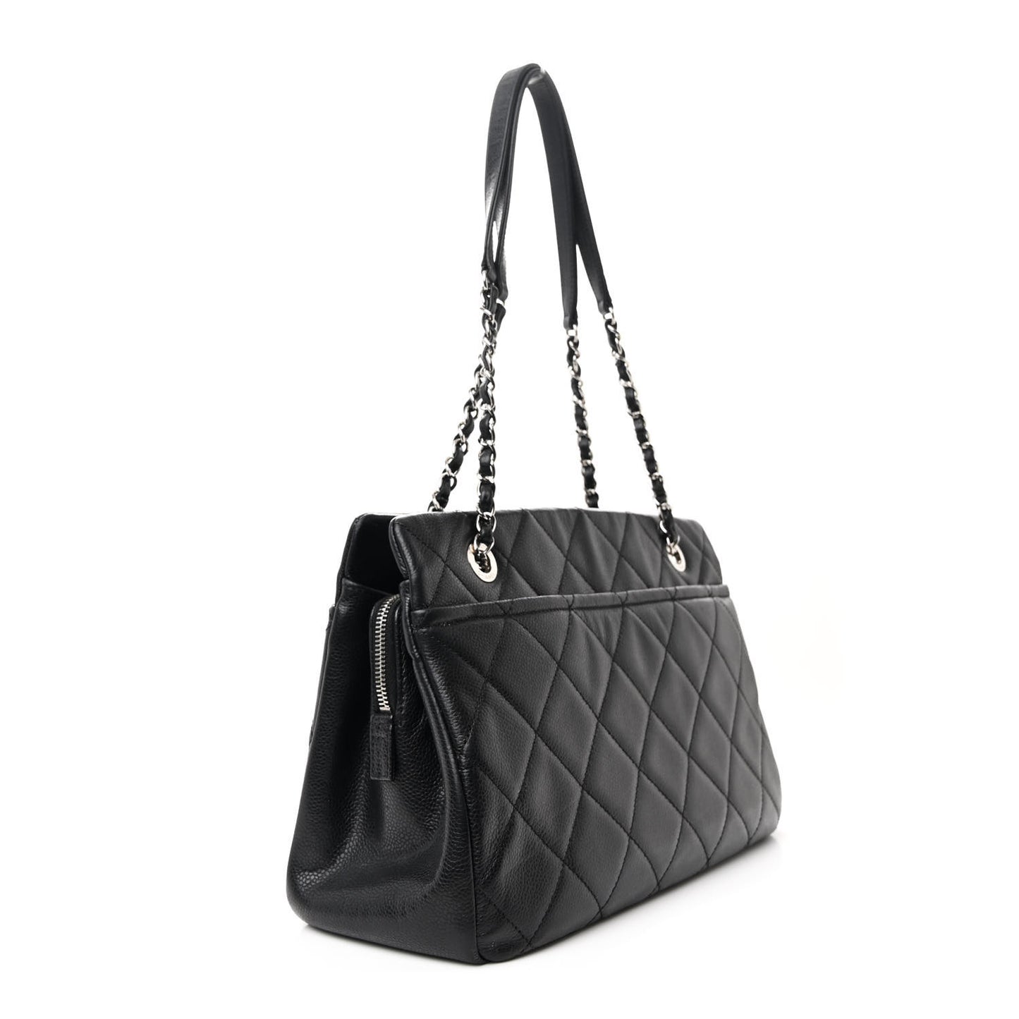 Caviar Quilted Timeless CC Soft Tote Black