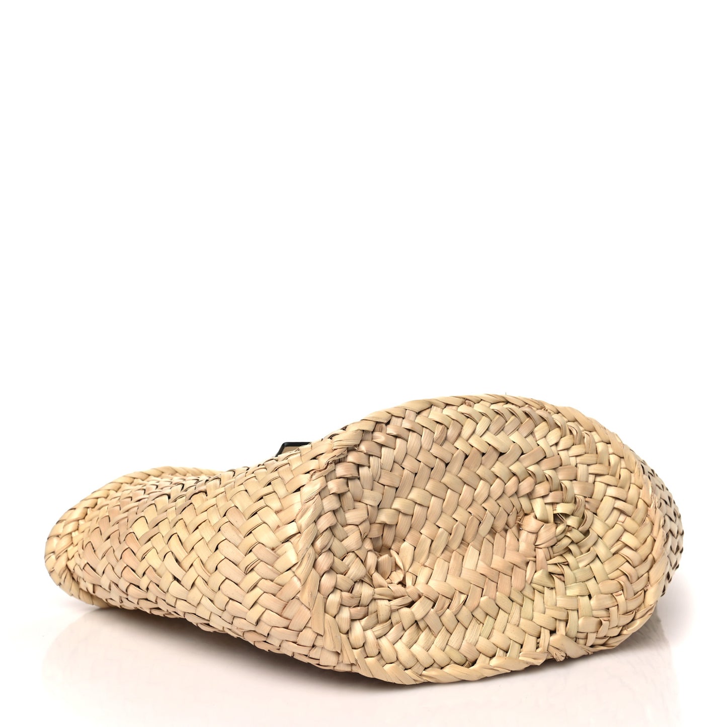 Raffia Small Basket Tote Bag Natural White