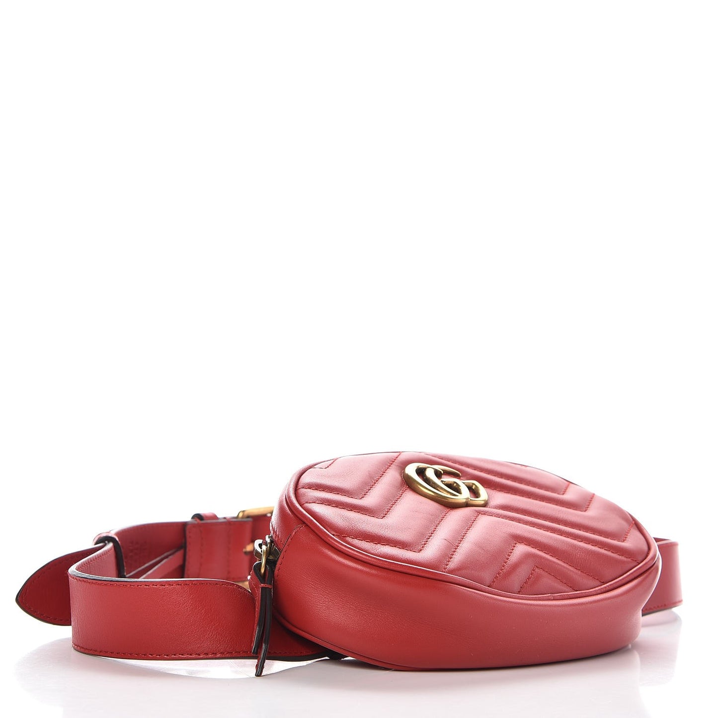 Calfskin Matelasse GG Marmont Belt Bag 85 34 Hibiscus Red