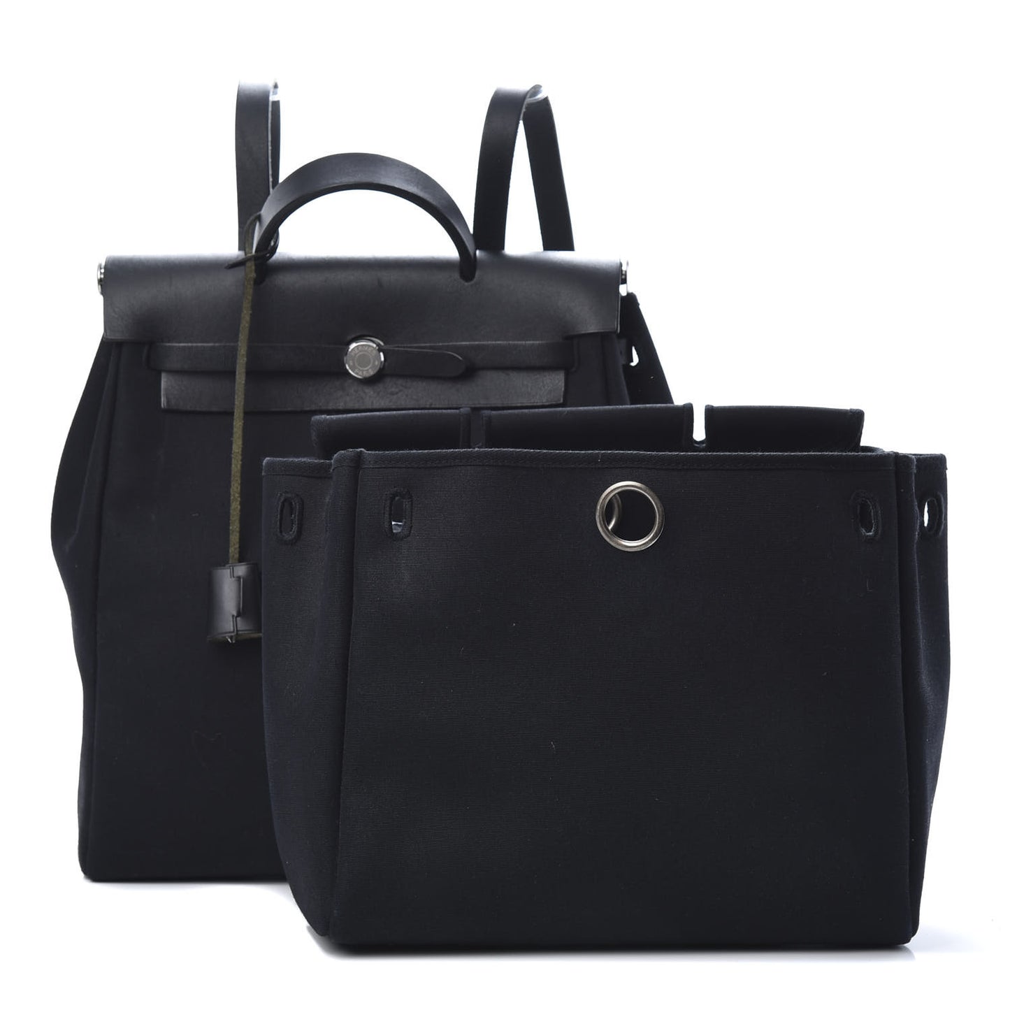 Toile Vache Calfskin Herbag 30 PM Backpack Black