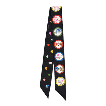 Hermes Silk Tea Time Twilly Black Rouge Multicolor 2 of 4