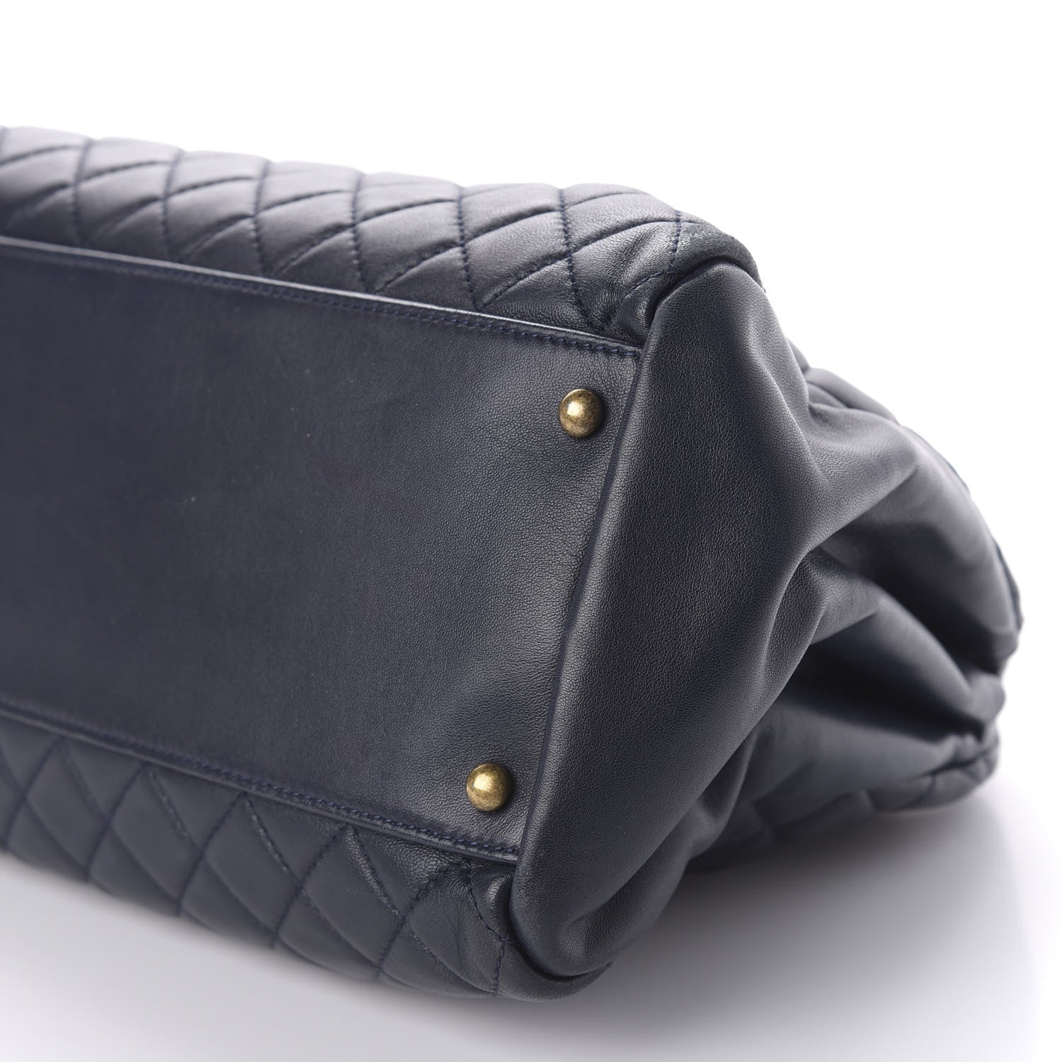 Chanel Lambskin Quilted Large Just Mademoiselle Bowling Bag Navy 7 of 10