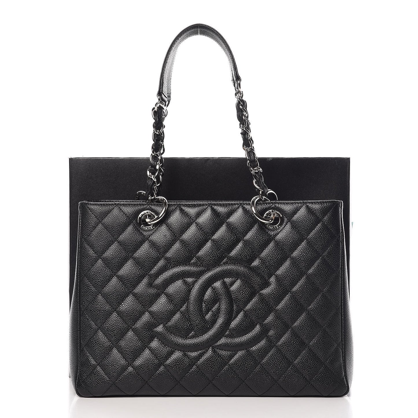 Caviar Quilted Grand Shopping Tote GST Black