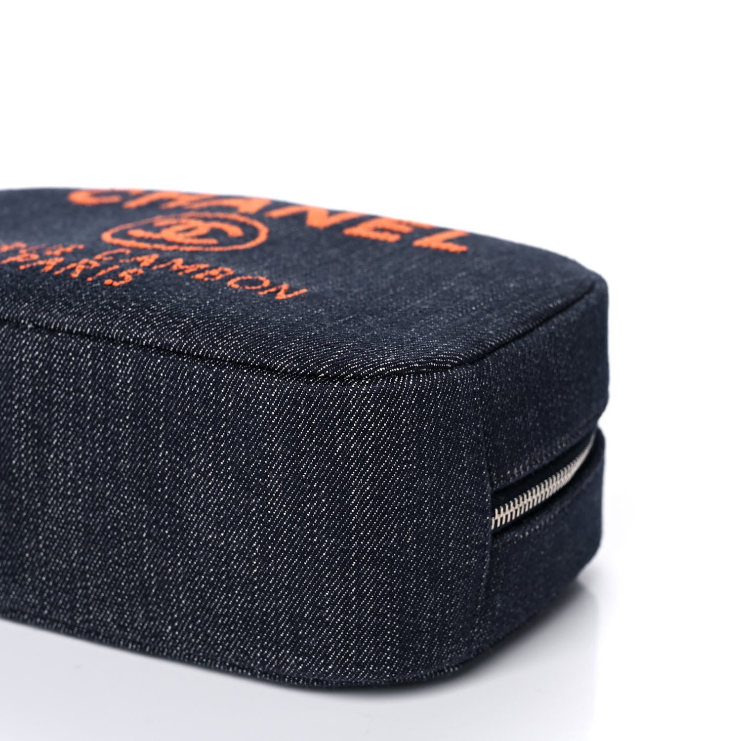 Chanel Denim Small Deauville Case Blue Orange 10 of 12