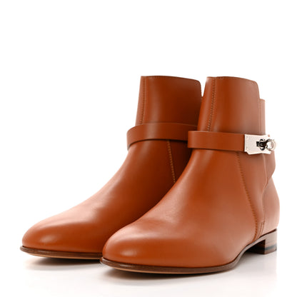 Hermes Calfskin Neo Low Boots 37.5 Natural 3 of 9