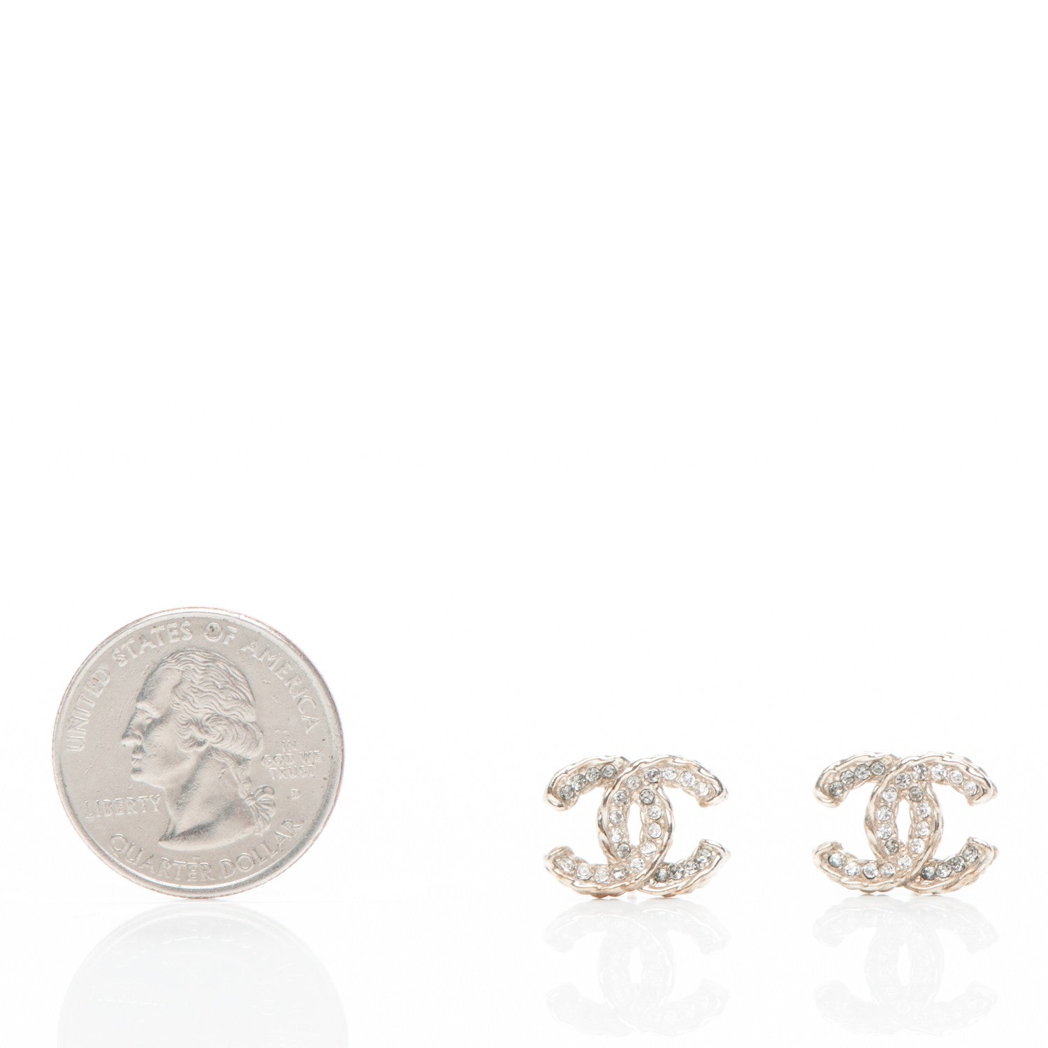 Chanel Crystal CC Earrings Gold 2 of 4