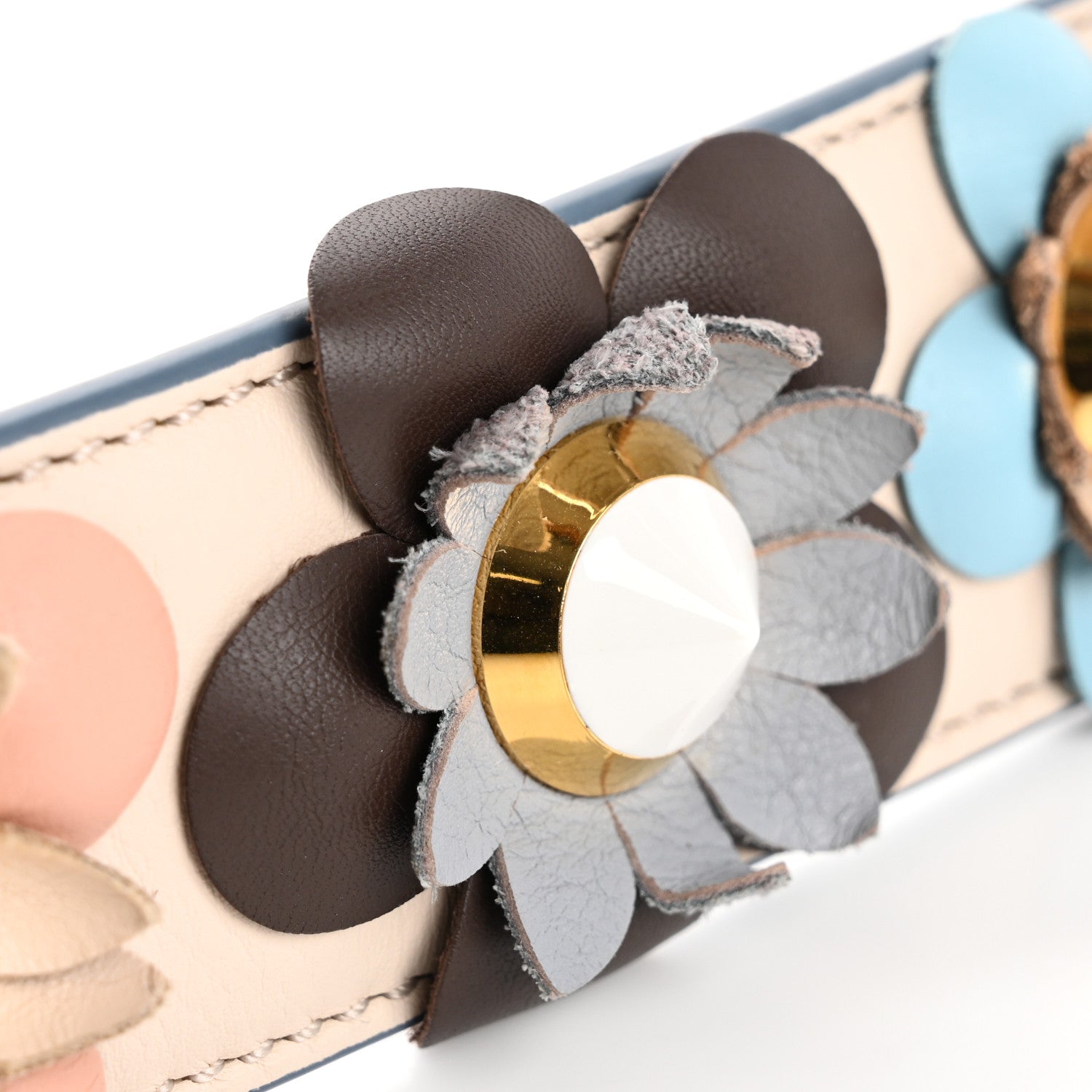 Fendi Vitello Dolce Flowerland Studded Strap You Camelia Moresco Multicolor 6 of 8