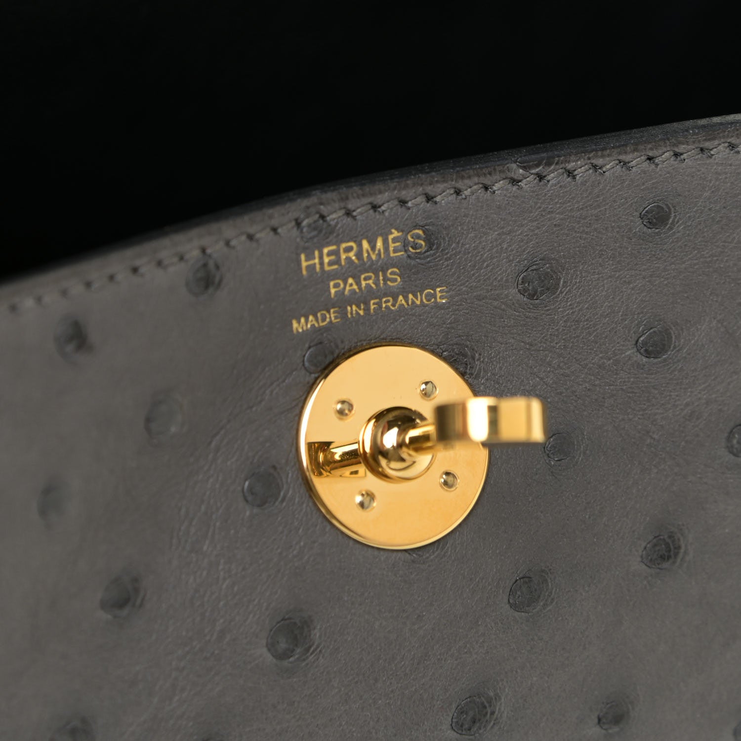 Hermes Ostrich Mini Lindy 20 Graphite 6 of 11