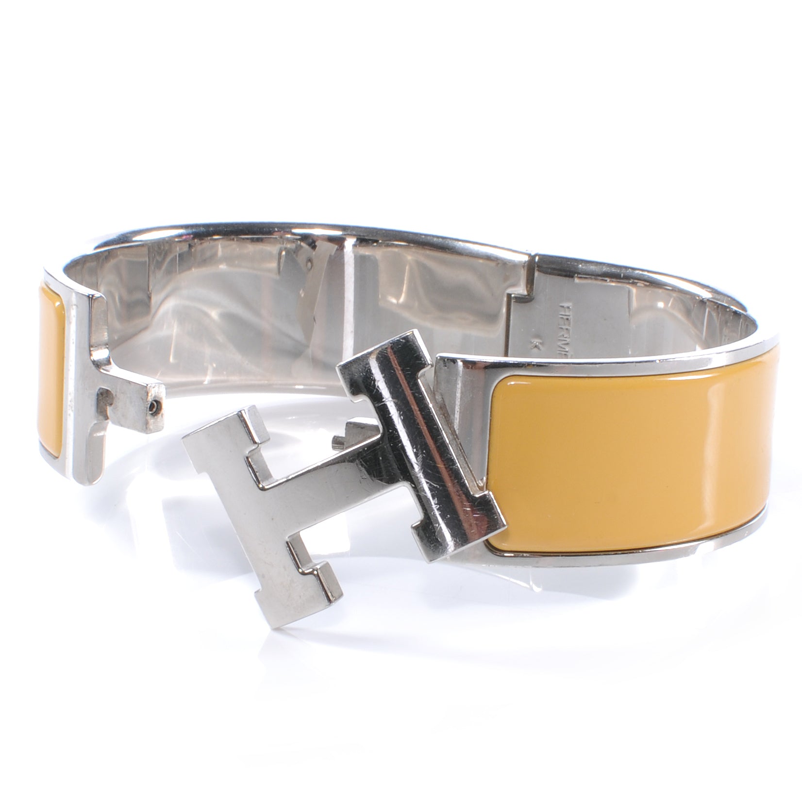 Hermes Enamel Clic Clac H Bracelet Wide GM Yellow 5 of 6
