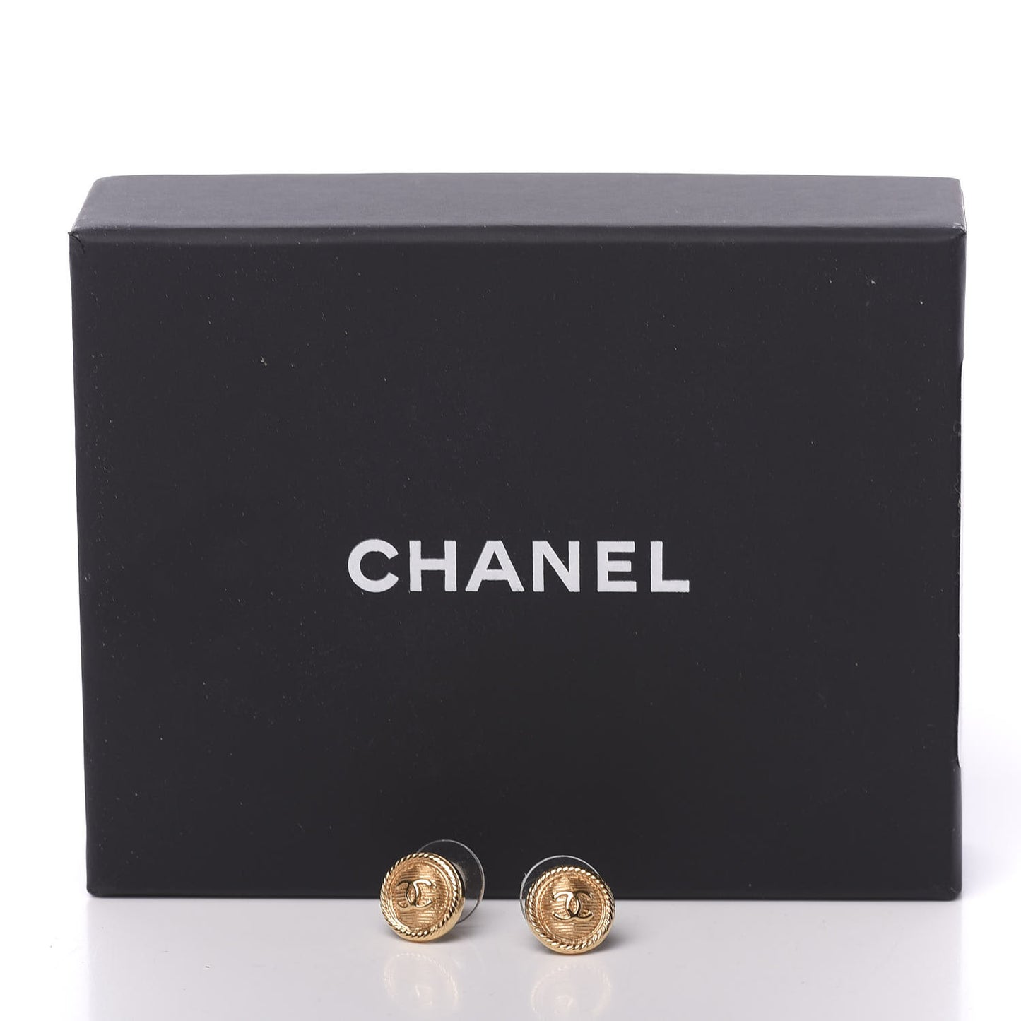 CC Button Earrings Gold