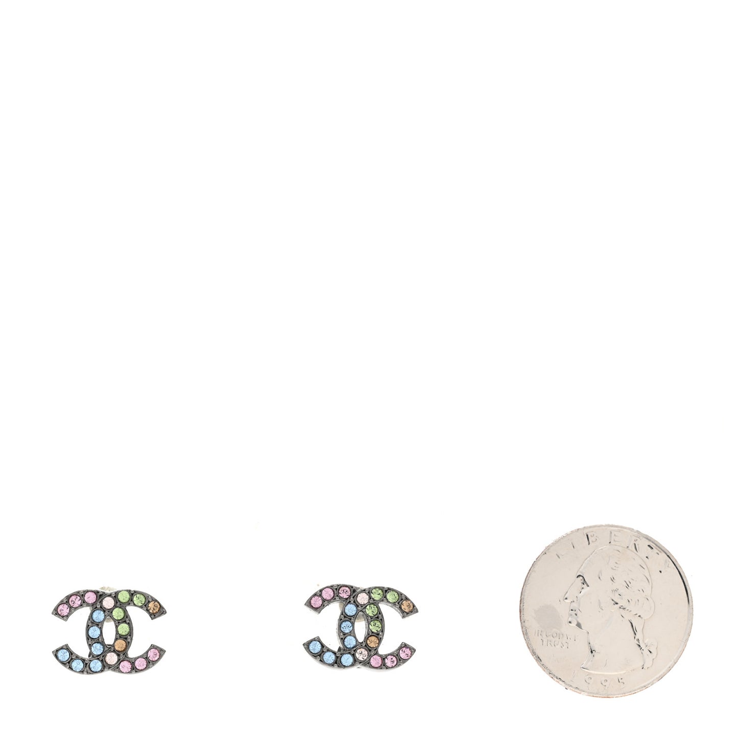 Ruthenium Crystal CC Earrings Multicolor