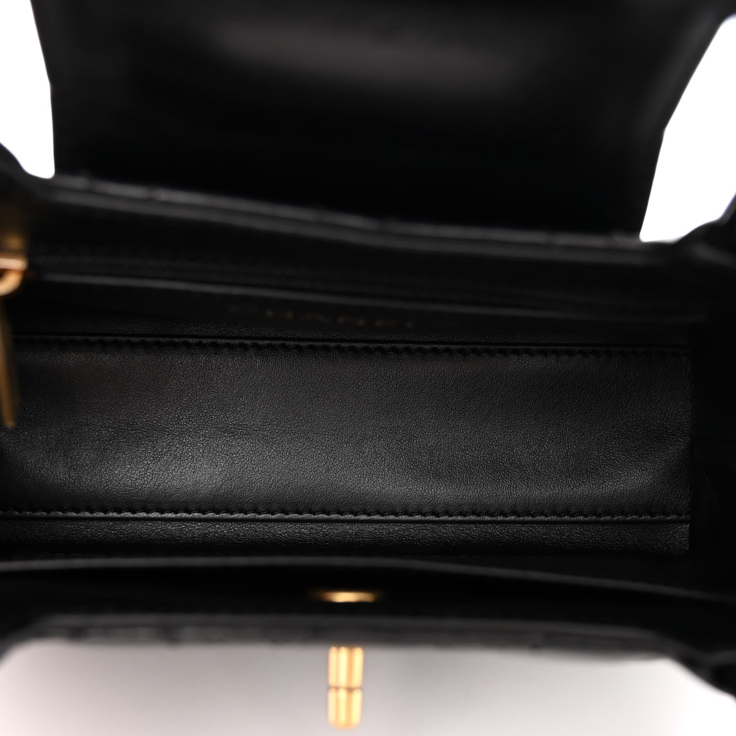 Chanel Shiny Aged Calfskin Quilted Nano Kelly Shopper Black 5 of 9