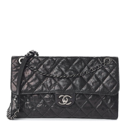 Chanel Crumpled Grained Calfskin Jumbo CC Crave Flap Black 1 of 9