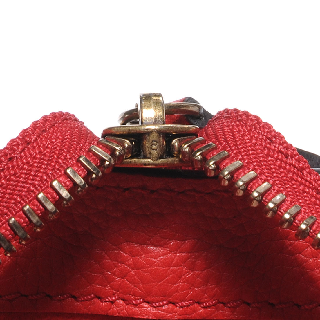 Celine Drummed Leather Shoulder Luggage Red 7 of 10