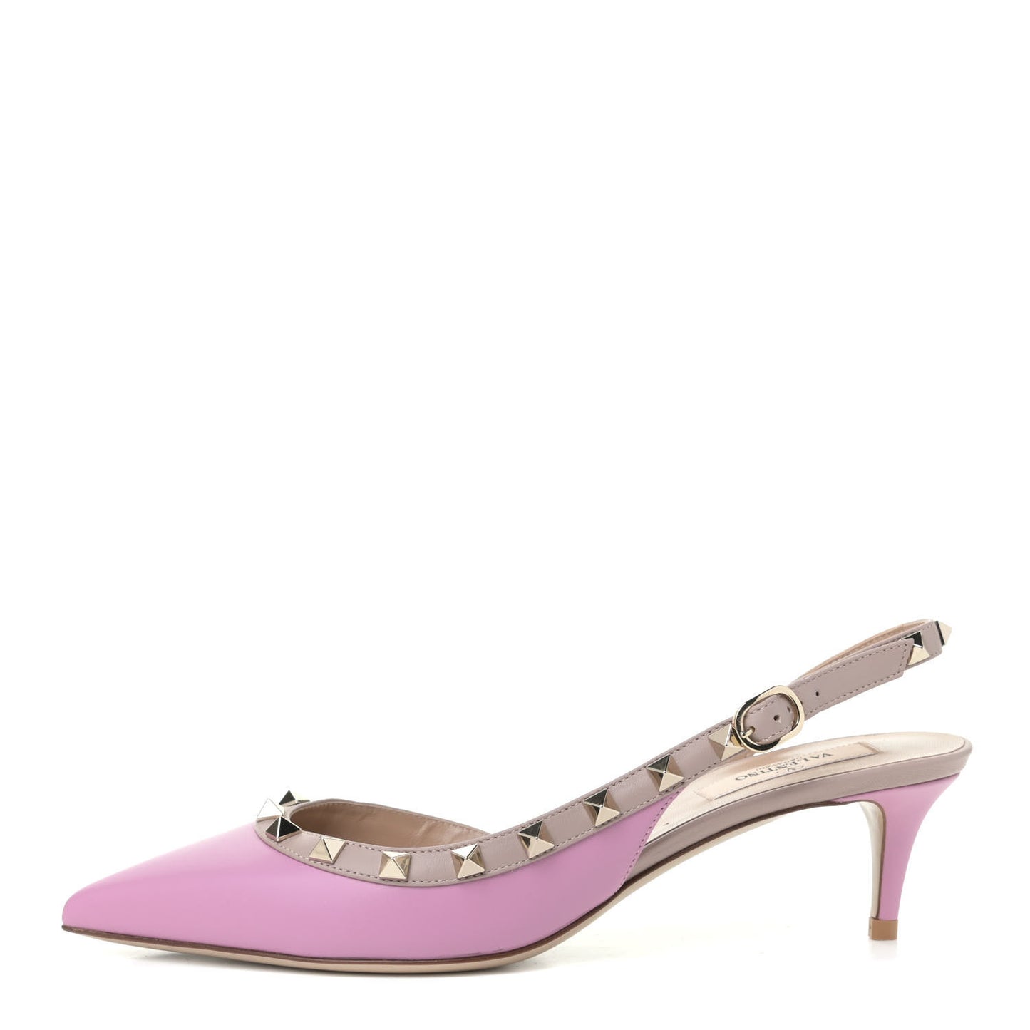 Nappa Rockstud Half D'Orsay Slingback 50mm Pumps 38 Giacinto Poudre