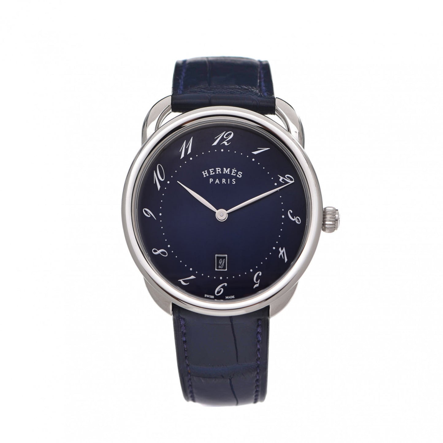 Stainless Steel Alligator 40mm Arceau Quartz Watch Bleu Abysse