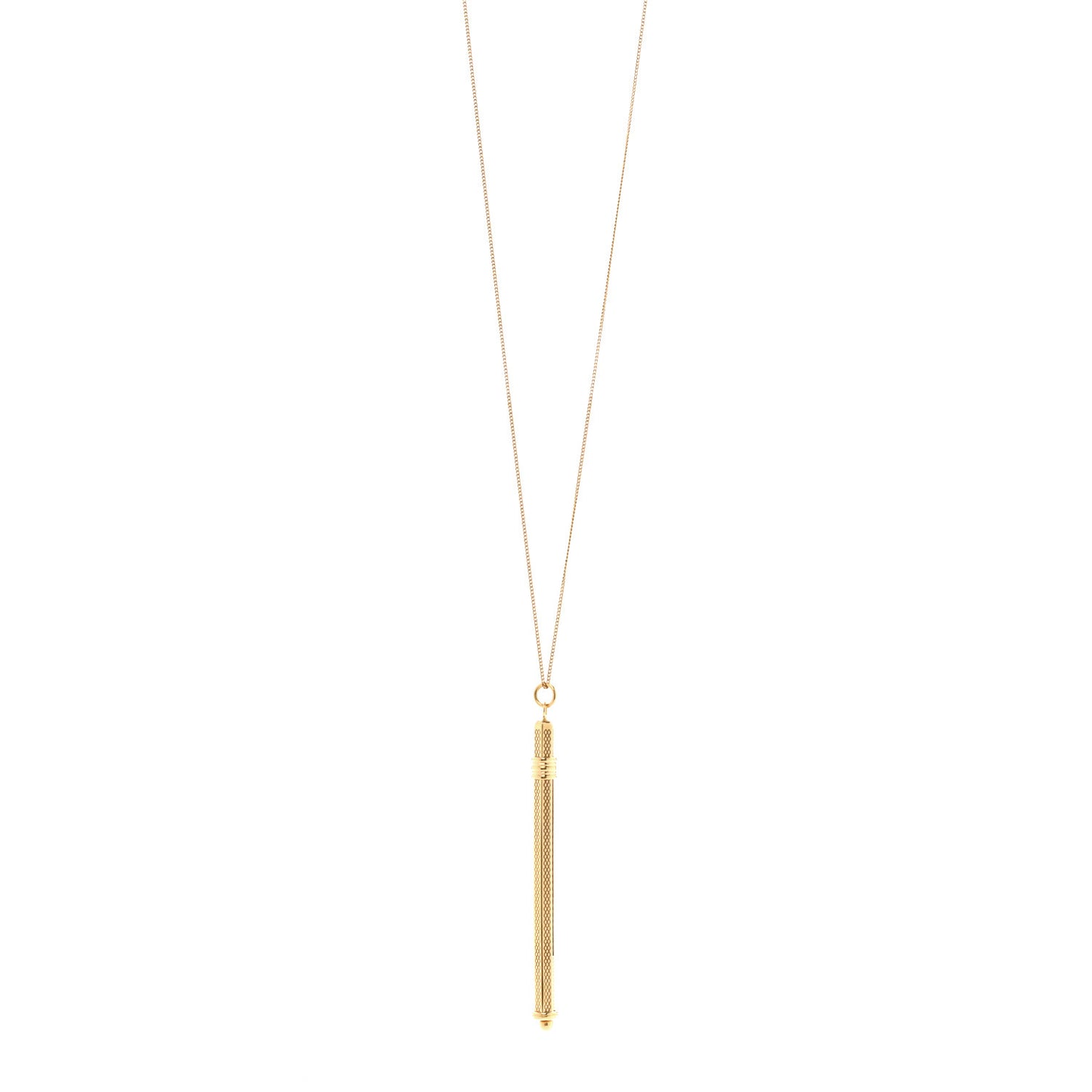 Brass Long Stirrer Pendant Necklace Gold