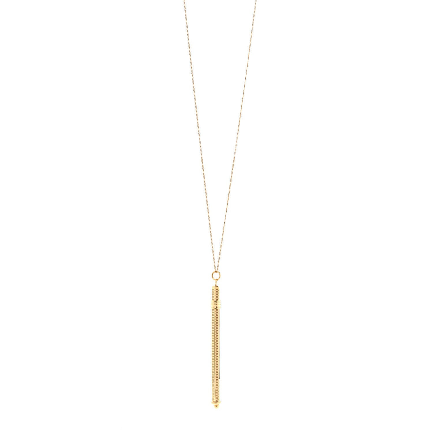 Saint Laurent Brass Long Stirrer Pendant Necklace Gold 1 of 7