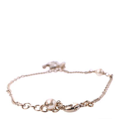 Chanel Pearl Crystal CC Bracelet Gold 2 of 4