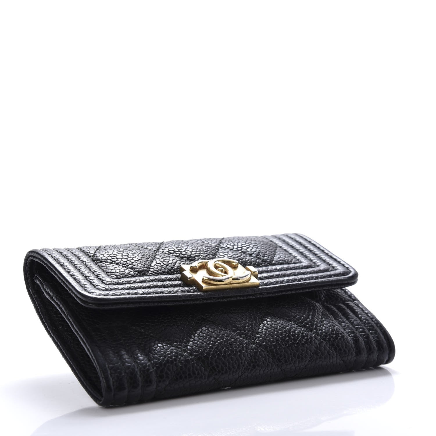 Chanel Caviar Quilted Boy Flap Card Holder Black 4 of 8