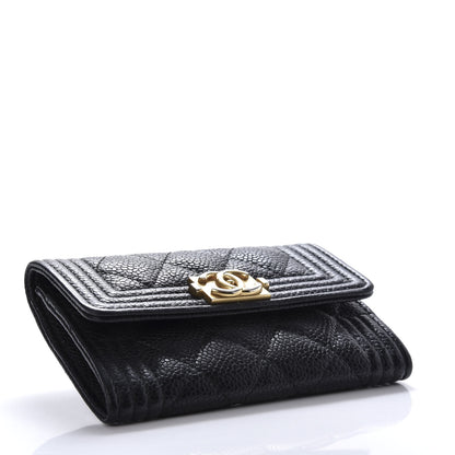 Chanel Caviar Quilted Boy Flap Card Holder Black 4 of 8