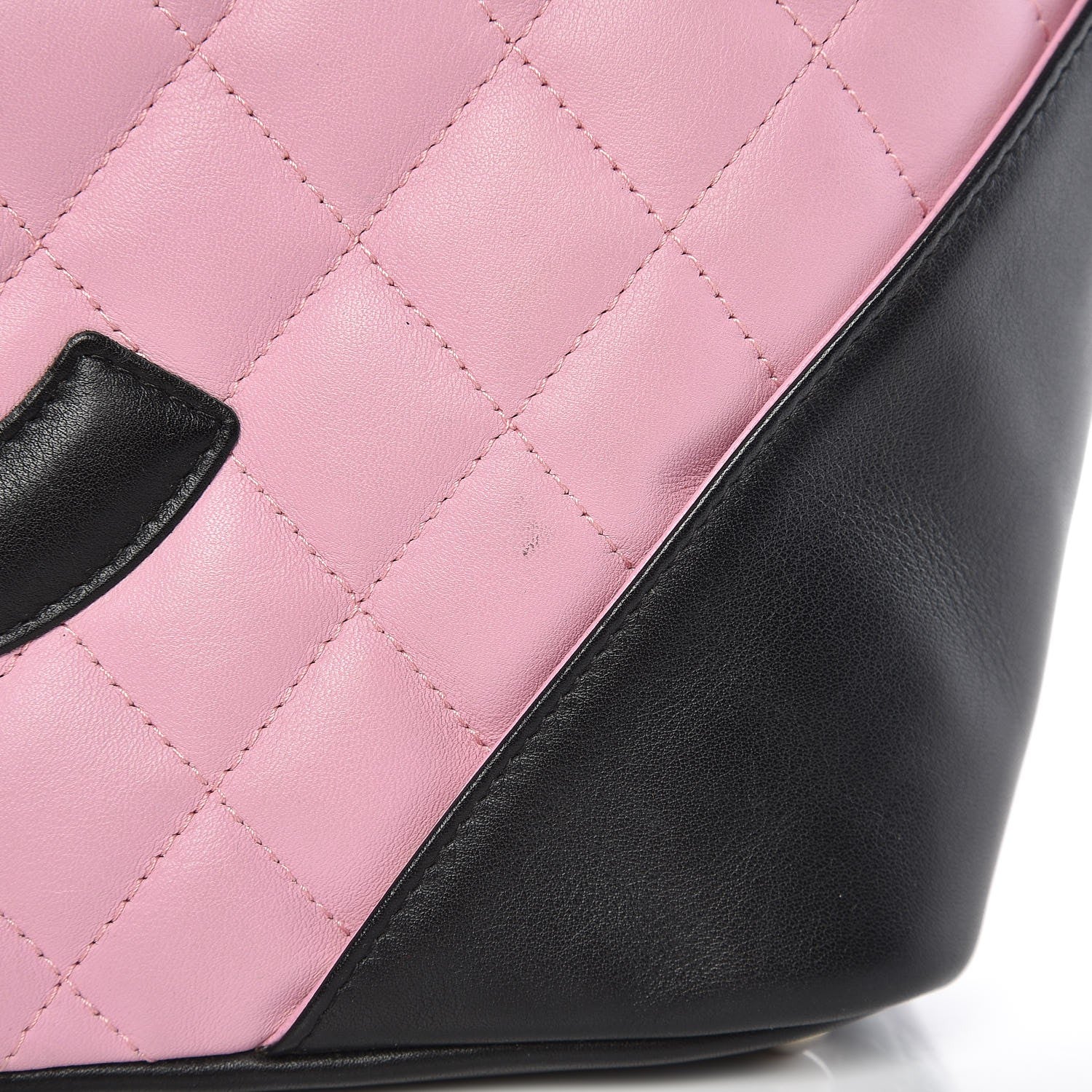 Chanel Calfskin Quilted Small Cambon Tote Pink Black 9 of 11