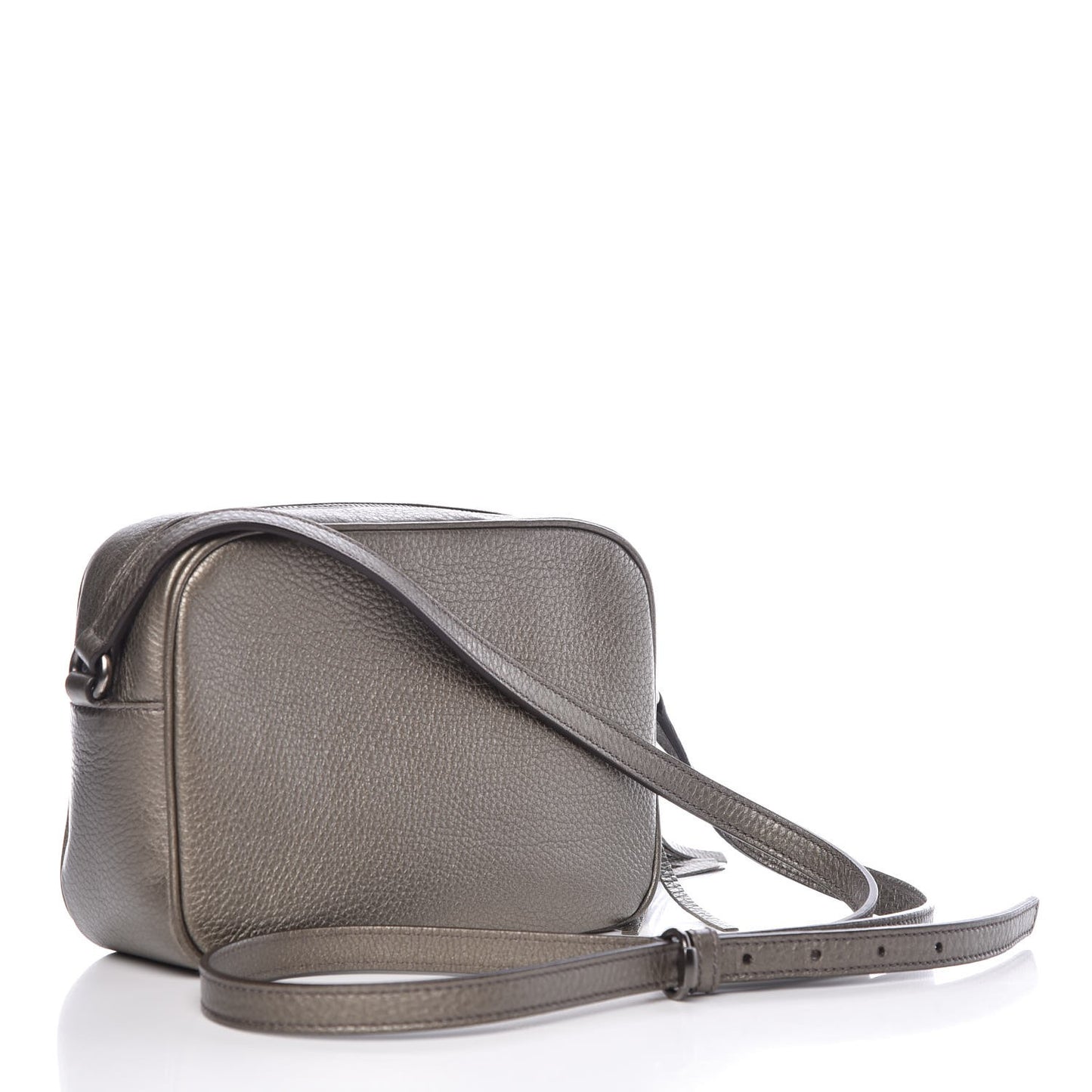 Metallic Pebbled Calfskin Small Soho Disco Bag Sasso