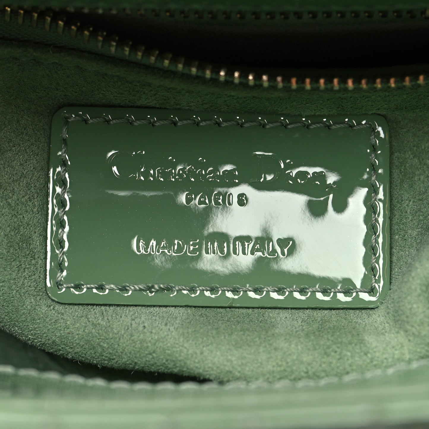 Patent Cannage Mini Lady Dior Mint Green