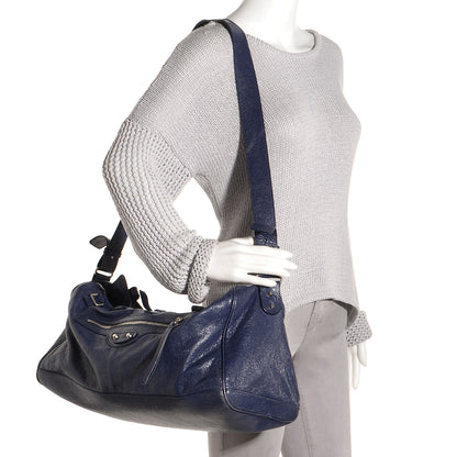 Balenciaga Agneau Classic Hardware Small Squash Duffel Bag Bleu Nuit 2 of 10
